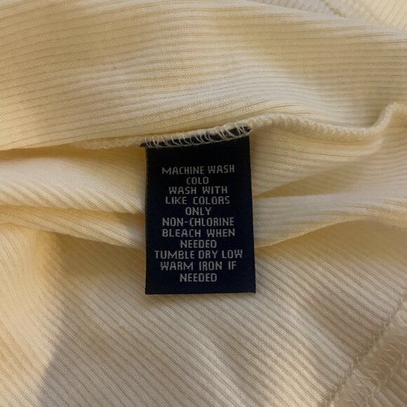 Chaps Yellow Lace Henley Cotton Quarter Sleeve Top Size XL Pastel Comfy - Picture 6 of 7